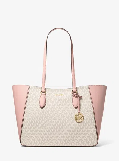 Michael Kors Jet Set Travel Large Signature Logo 3-in-1 Tote Bag In Pink