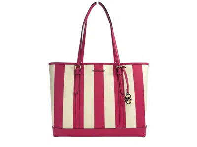 Michael Kors Jet Set Travel Large Tz Shoulder Pvc Tote Bag Purse Women's Pink In Multi