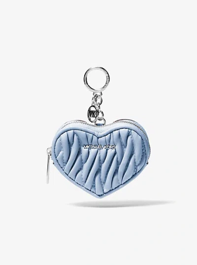 Michael Kors Jet Set Travel Matelassé Heart Coin Pouch In Blue