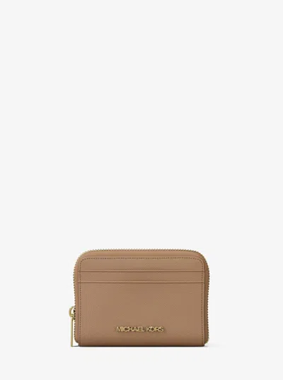 Michael Kors Jet Set Travel Medium Saffiano Leather Wallet In Brown