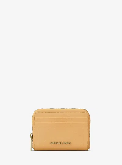 Michael Kors Jet Set Travel Medium Saffiano Leather Wallet In Yellow