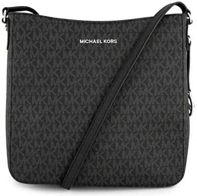 Michael Kors Jet Set Travel Mk Signature Large Messenger Crossbody&dustbag In Brown Mk