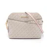 Michael Kors Jet Set Travel Pink Coated Canvas Leather Shoulder Bag Weekend Bag In Multi