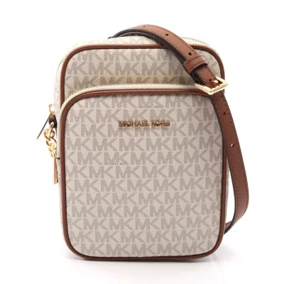 Michael Kors Jet Set Travel Shoulder Bag Leather Pvc In White
