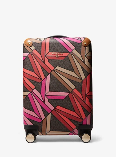 Michael Kors Jet Set Travel Small Graphic Logo Suitcase In Multi