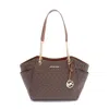 Michael Kors Jet Set Travel Tote Bag Pvc Leather In Brown