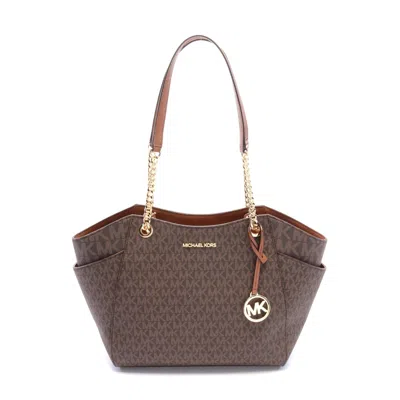 Michael Kors Jet Set Travel Tote Bag Pvc Leather In Brown