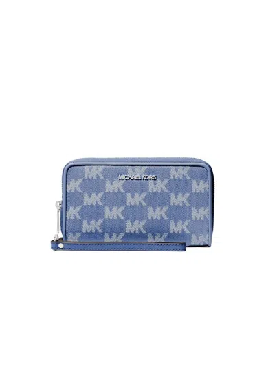 Michael Kors Jet Set Travel Wallet In Denim