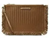 Michael Kors Jet Set Woven Leather Large Zi Ouch Clutch Wristlet & Gift Box In Multi