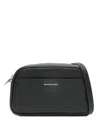 Michael Kors Rectangular Black Hammered Leather Shoulder Bag In Pattern
