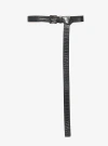 Michael Kors Jodi Crocodile Embossed Leather Belt In Black