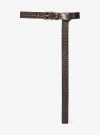 Michael Kors Jodi Crocodile Embossed Leather Belt In Brown