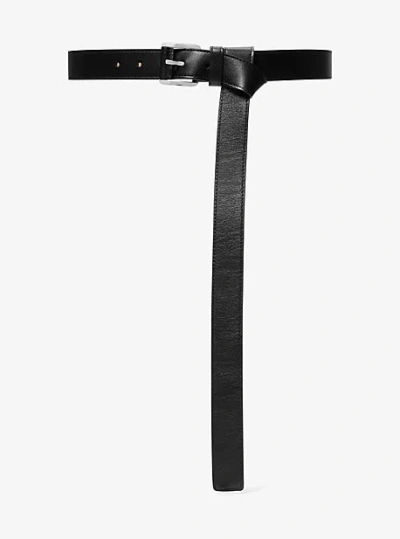 Michael Kors Jodi Leather Belt In Black