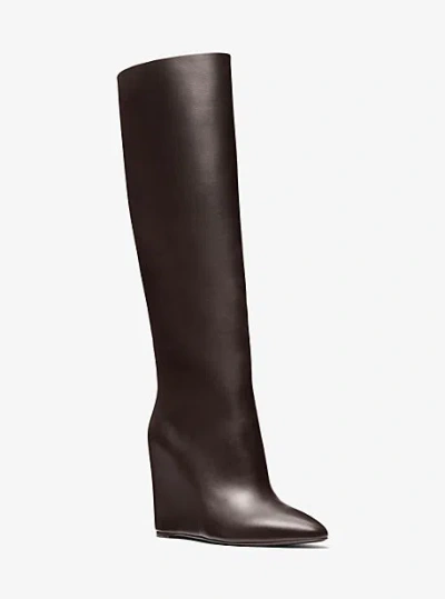 Michael Kors Jodi Leather Tall Boot In Brown