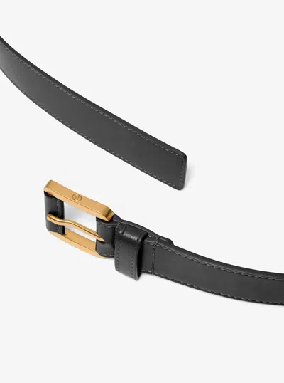 Michael Kors Jodi Leather Trouser Belt In Black