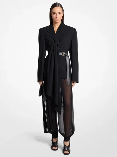 Michael Kors Jodi Leather Waist Belt In Black