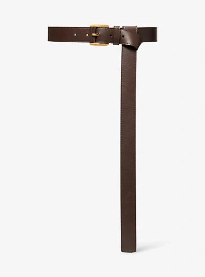Michael Kors Jodi Leather Waist Belt In Brown