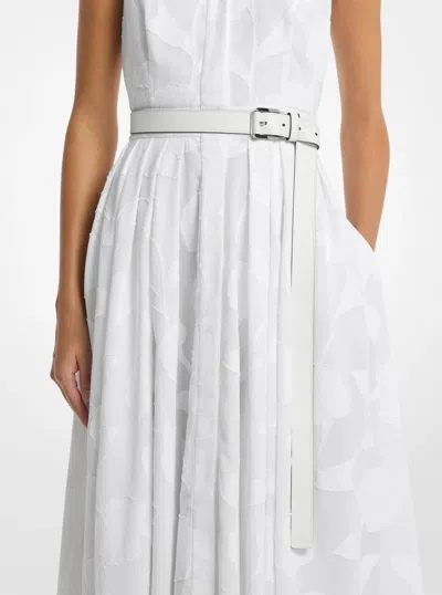 Michael Kors Jodi Leather Waist Belt In White