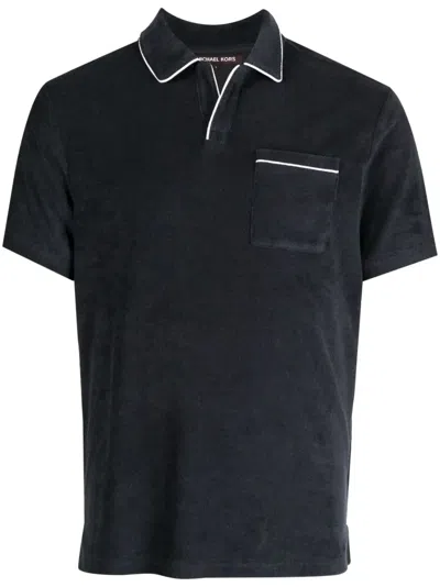 Michael Kors Johnny Terry-cloth Polo Shirt In Blue