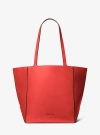 Michael Kors Jordi Large Leather Tote Bag In Red