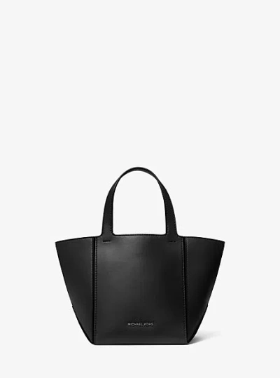 Michael Kors Jordi Small Leather Tote Bag In Black