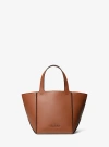 Michael Kors Jordi Small Leather Tote Bag In Brown