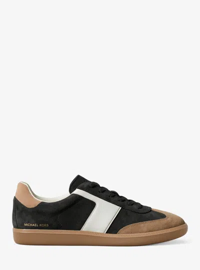 Michael Kors Jovie Color-block Suede Sneaker In Black