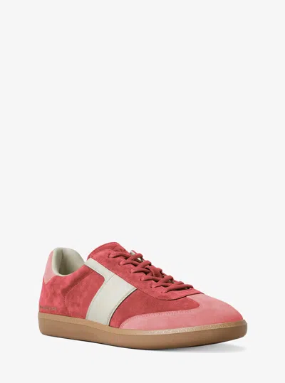Michael Kors Jovie Color-block Suede Sneaker In Pink
