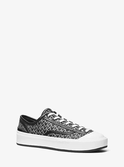 Michael Kors Jude Mk2000 Logo Jacquard Sneaker In Black