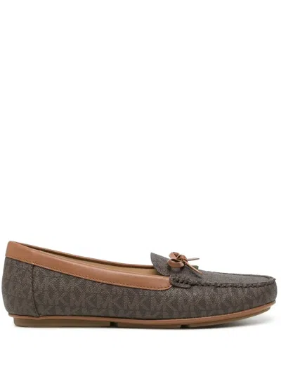 Michael Kors Juliette Monogram Loafers In Braun