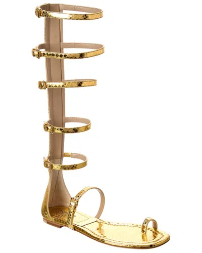 Michael Kors Juliette Python-embossed Leather Gladiator Sandal