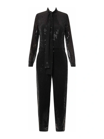 Michael Kors Jumpsuit With All-over Sequins In Black