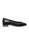 Michael Kors June Black Heeled Ballet Flat Shoe In Black