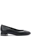 Michael Kors June Black Heeled Ballet Flat Shoe In Schwarz