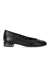 Michael Kors June Black Heeled Ballet Flat Shoe In Black
