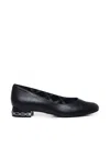 Michael Kors June Black Heeled Ballet Flat Shoe In Nero