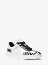 Michael Kors Kai Mixed-media Sneaker In Black