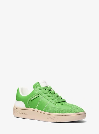 Michael Kors Kai Mixed-media Sneaker In Green