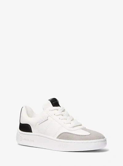 Michael Kors Kai Mixed-media Sneaker In White