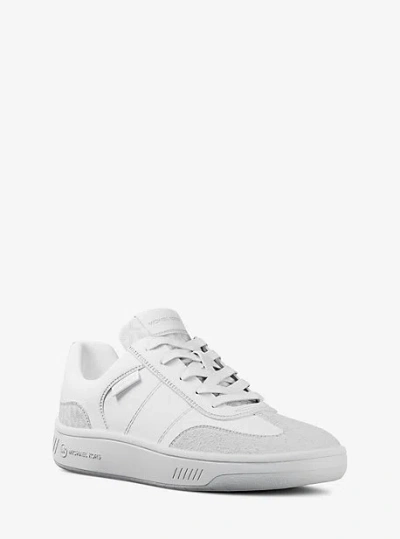 Michael Kors Kai Mixed-media Sneaker In White