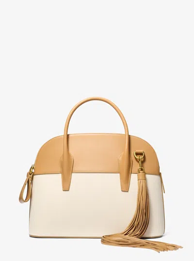 Michael Kors Kaitlin Large Canvas And Leather Satchel In Multi