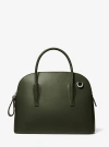 Michael Kors Kaitlin Large Leather Dome Satchel In Green