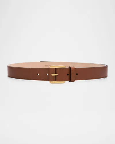 Michael Kors Kaitlin Leather Belt In Brown