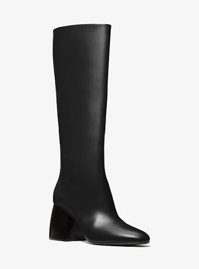 Michael Kors Kaitlin Leather Riding Boot In Black
