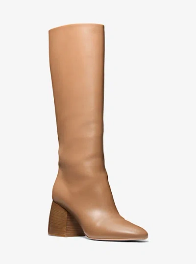 Michael Kors Kaitlin Leather Riding Boot In Brown