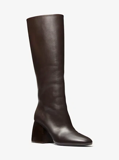 Michael Kors Kaitlin Leather Riding Boot In Animal Print