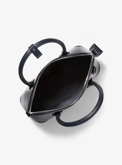 Michael Kors Kaitlin Medium Leather Dome Satchel In Black