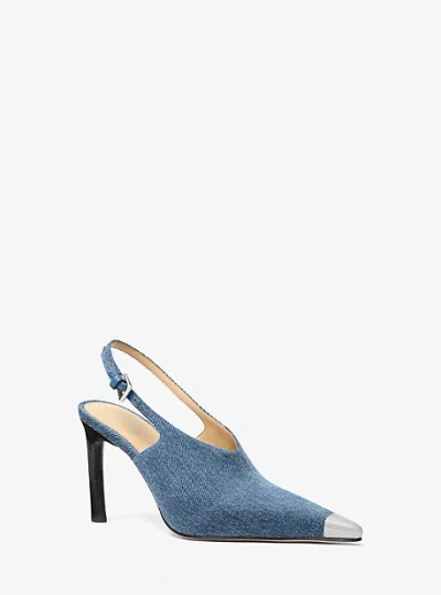 Michael Kors Kasia Denim Slingback Pump In Blue