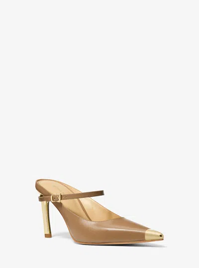 MICHAEL KORS KASIA LEATHER HIGH MULE PUMP