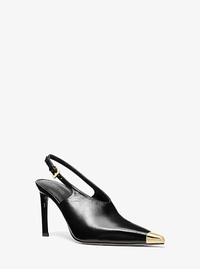 Michael Kors Kasia Leather Slingback Pump In Black